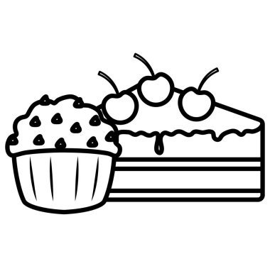 tatlı cupcake tasarım vektör illüstrasyon