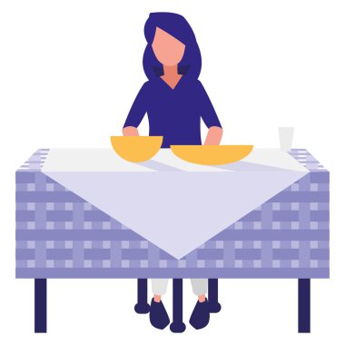 sandalye vektör illüstrasyon oturan kadın