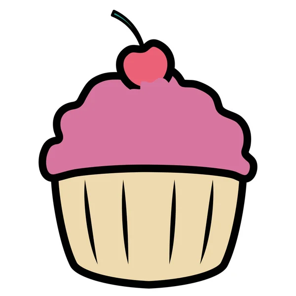 Dulce cupcake diseño vector ilustración — Archivo Imágenes Vectoriales