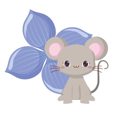 Sevimli hayvanlar ve tropikal yaprakları tasarım vektör illüstrasyon