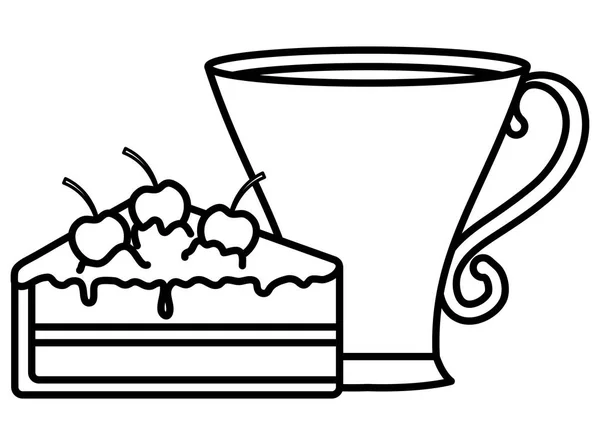 Pedaço de desenho bolo ilustração vetorial —  Vetores de Stock