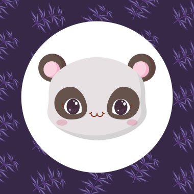 Sevimli hayvanlar ve tropikal yaprakları tasarım vektör illüstrasyon