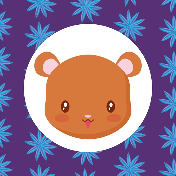 Sevimli hayvanlar ve tropikal yaprakları tasarım vektör illüstrasyon