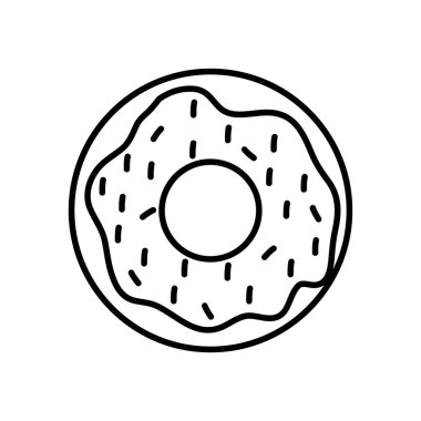tatlı donut izole simge vektör ilustration