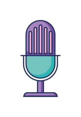 renkli pastel ile mikrofon retro müzik cihazı