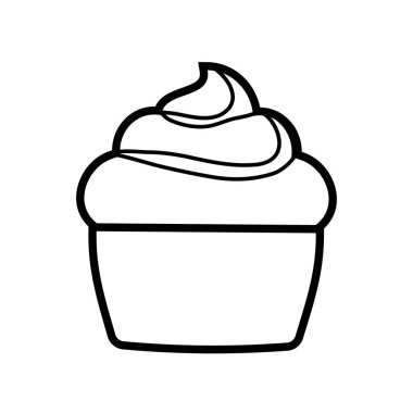 lezzetli cupcake izole simge vektör ilustration