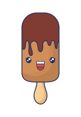 çikolata ile sopa kawaii sevimli dondurma