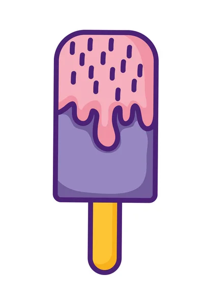 Roztomilý zmrzlina v hůl kawaii charakter — Stockový vektor