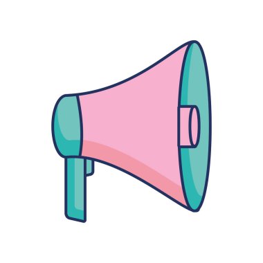 renkli pastel ile megafon retro müzik cihazı