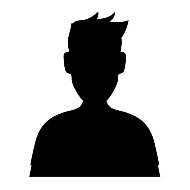 genç adam siluet avatar karakter vektör illüstrasyon