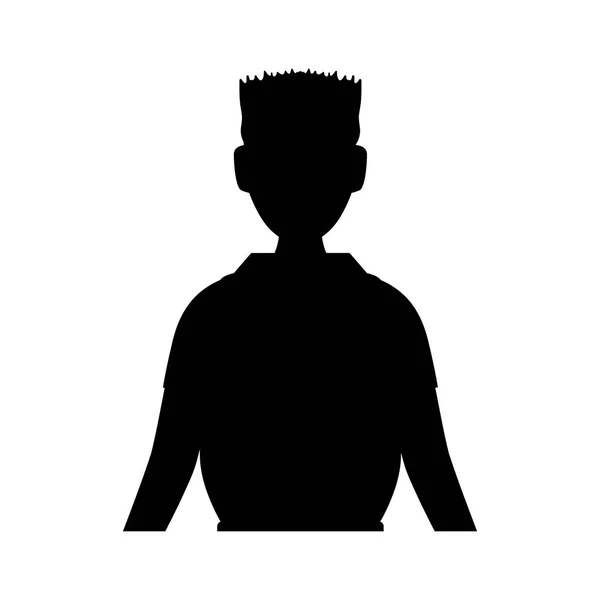 Jeune homme silhouette avatar personnage vectoriel illustration — Image vectorielle