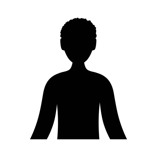 Fiatal férfi Silhouette avatar karakter vektoros illusztráció — Stock Vector