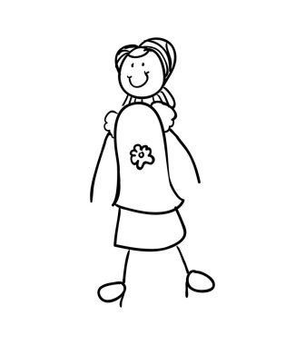 güzel kadın avatar karakter vektör illüstrasyon