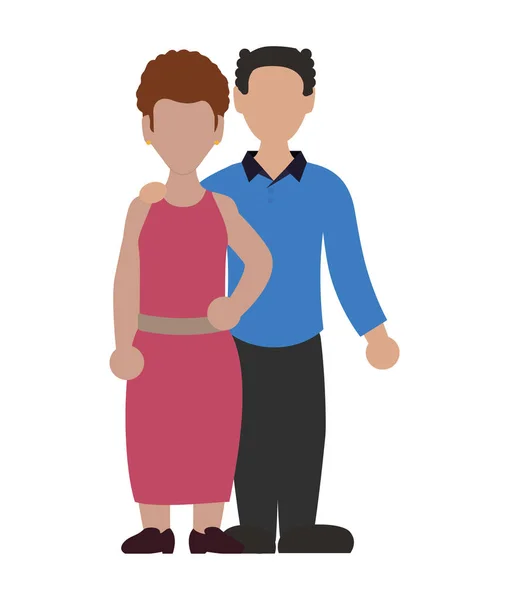 Jeune couple avatars personnages vectoriel illustration — Image vectorielle