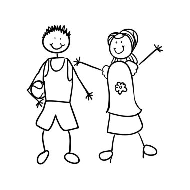 genç çift avatarlar karakterler vektör illüstrasyon