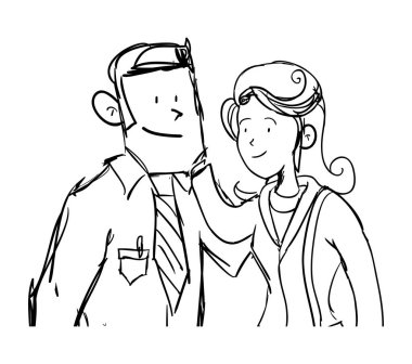 genç çift avatarlar karakterler vektör illüstrasyon