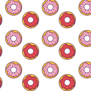 tatlı çörekler desen arka plan vektör illüstrasyon