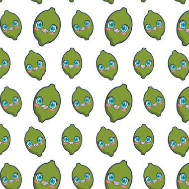 sevimli limon meyve kawaii desen
