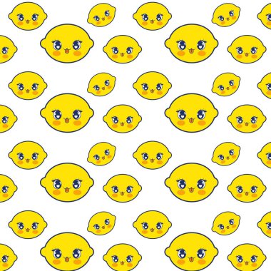 sevimli limon meyve kawaii desen