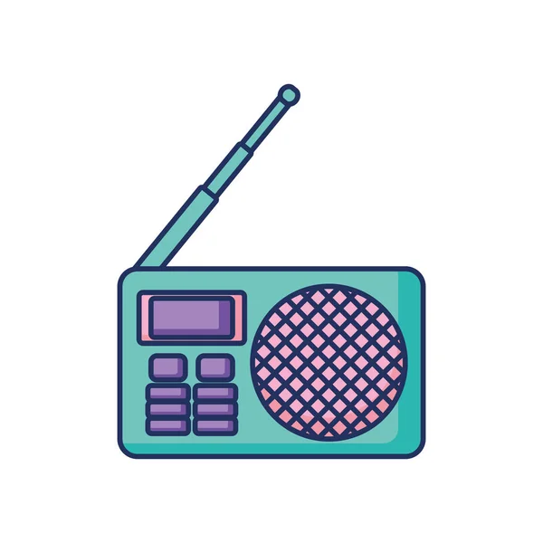 Appareil musical rétro radio avec pastel couleur — Image vectorielle