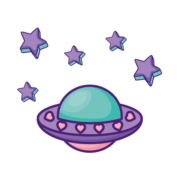 Alien retro apparaat met kleur pastel — Stockvector