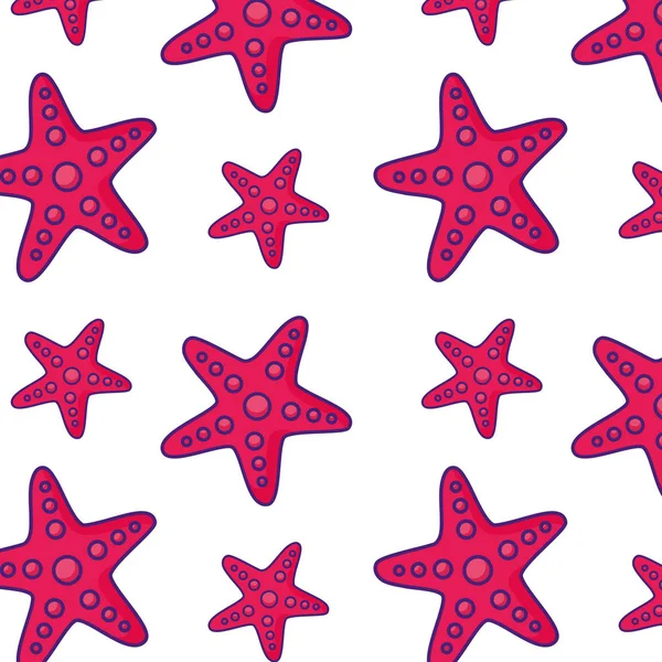 Sea starfish pattern background vector illustration — Stock Vector