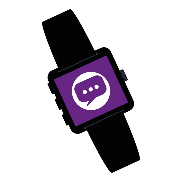 Tecnologia smartwatch con illustrazione vettoriale app chat — Vettoriale Stock