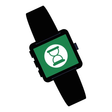 kum saati uygulaması vektör illüstrasyon ile akıllı saat teknolojisi