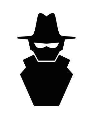 siber casus siluet simgesi vektör illüstrasyon