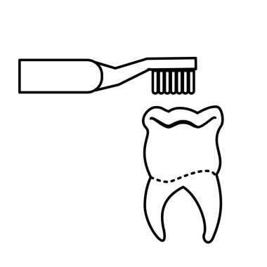 fırça vektör illüstrasyon ile diş insan