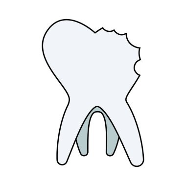 diş insan kırık simge vektör illüstrasyon