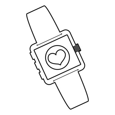 kalp uygulaması vektör illüstrasyon ile akıllı saat teknolojisi