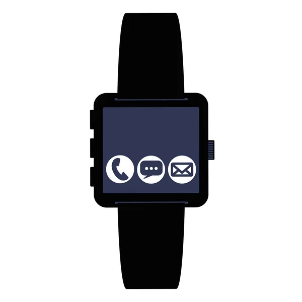 Tecnologia smartwatch com aplicativos definir ilustração vetorial — Vetor de Stock