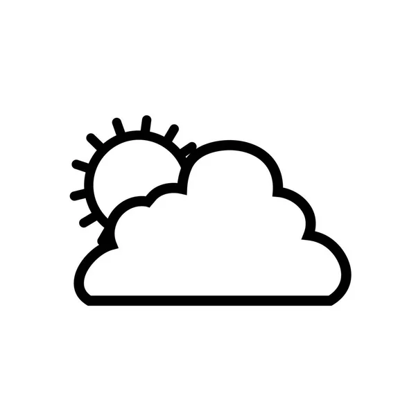 Cloud with sun silhouette vector illustration — Stock Vector