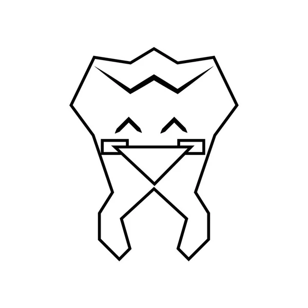 Dent humain kawaii caractère vectoriel illustration — Image vectorielle