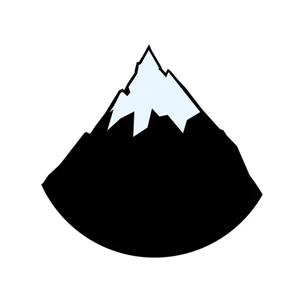 Alpine berg met sneeuw vector illustratie — Stockvector