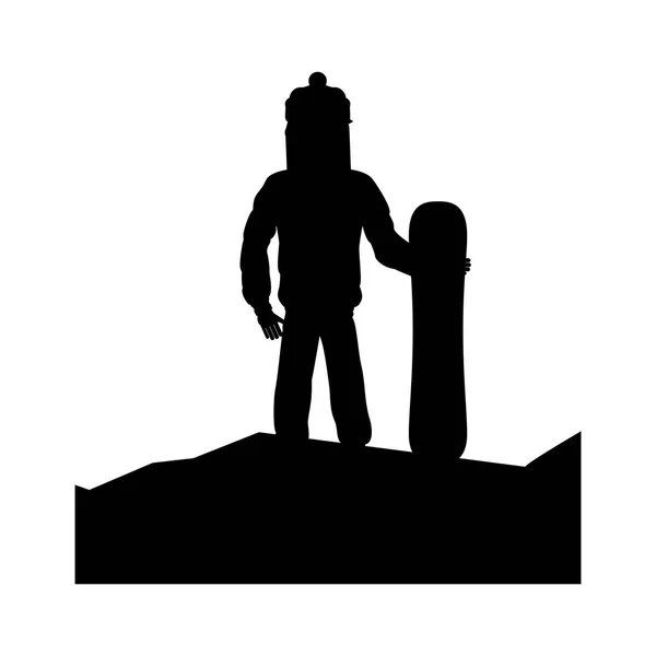 Silueta snowboard atleta icono vector ilustración — Archivo Imágenes Vectoriales