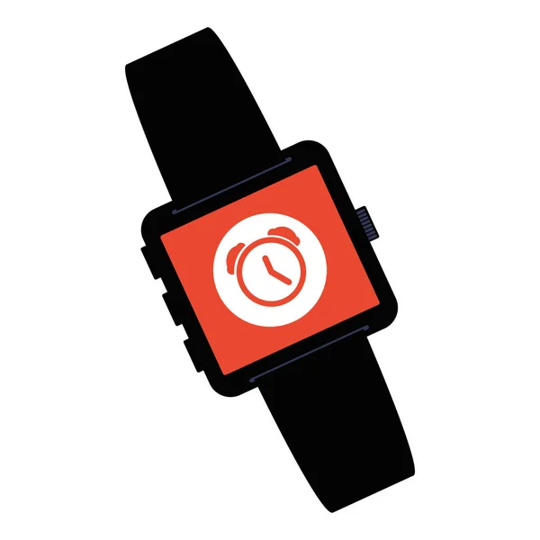 Tecnologia smartwatch com ilustração vetor aplicativo alarme — Vetor de Stock