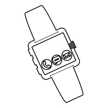 uygulamalar seti vektör illüstrasyon ile akıllı saat teknolojisi