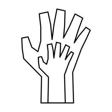 eller koruma izole simge vektör illüstrasyon