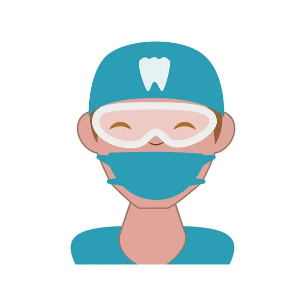 Illustrazione professionale del vettore del carattere dell'avatar del dentista — Vettoriale Stock