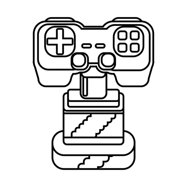 Premio trofeo con ilustración de vectores de control de videojuegos — Vector de stock