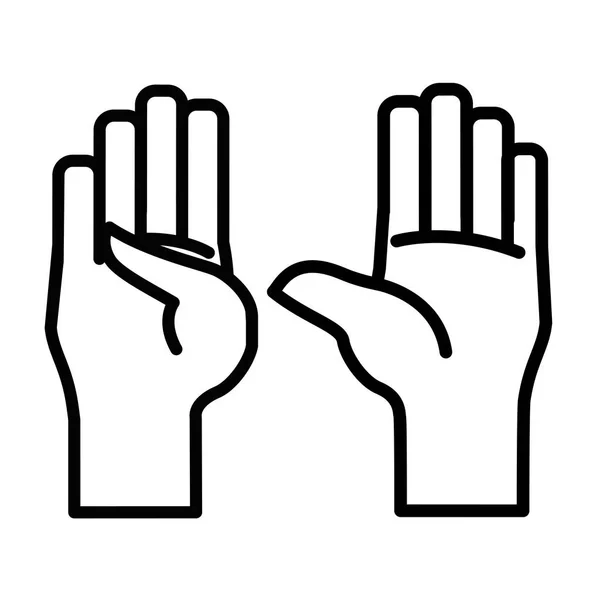 Handen mens geïsoleerd pictogram vector illustratie — Stockvector