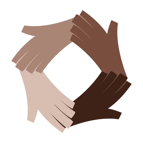 Diversity hands human icon vector illustration — Stock Vector