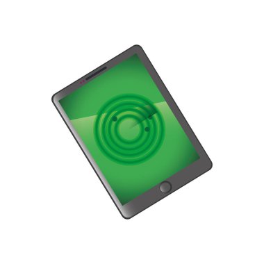 radar vektör illüstrasyonlu tablet ekranı