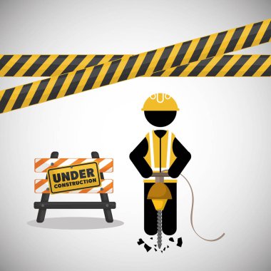 inşaat yeri vektör illüstrasyon altında işçi