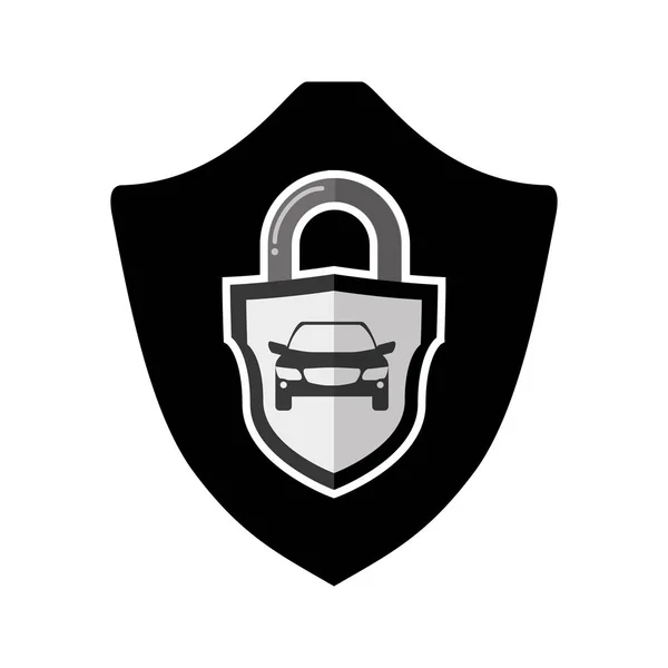 Shield with safe secure padlock vector illustration — Stock Vector
