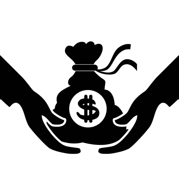 Money Bag med Bills dollar vektor illustration — Stock vektor