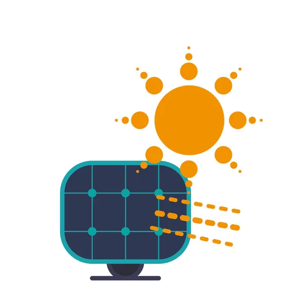 Energía del panel solar con las flechas de reciclaje ilustración vectorial — Vector de stock