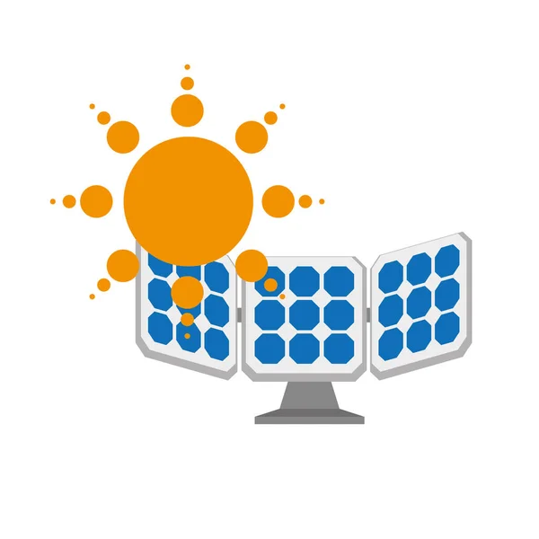 Énergie du panneau solaire avec illustration vectorielle de flèches de recyclage — Image vectorielle